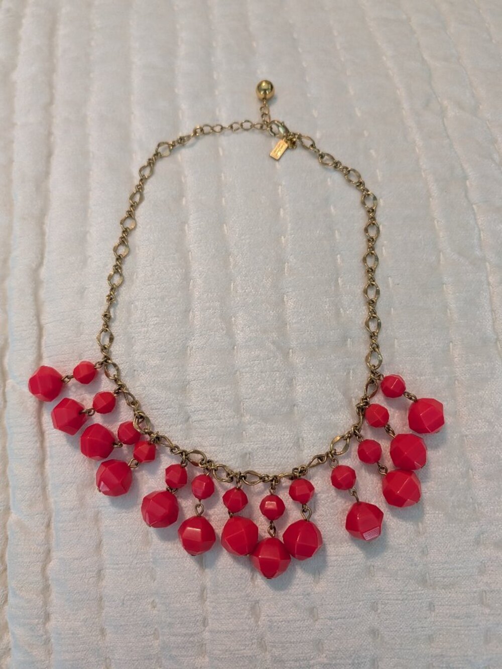 Kate Spade bib necklace in bright pink